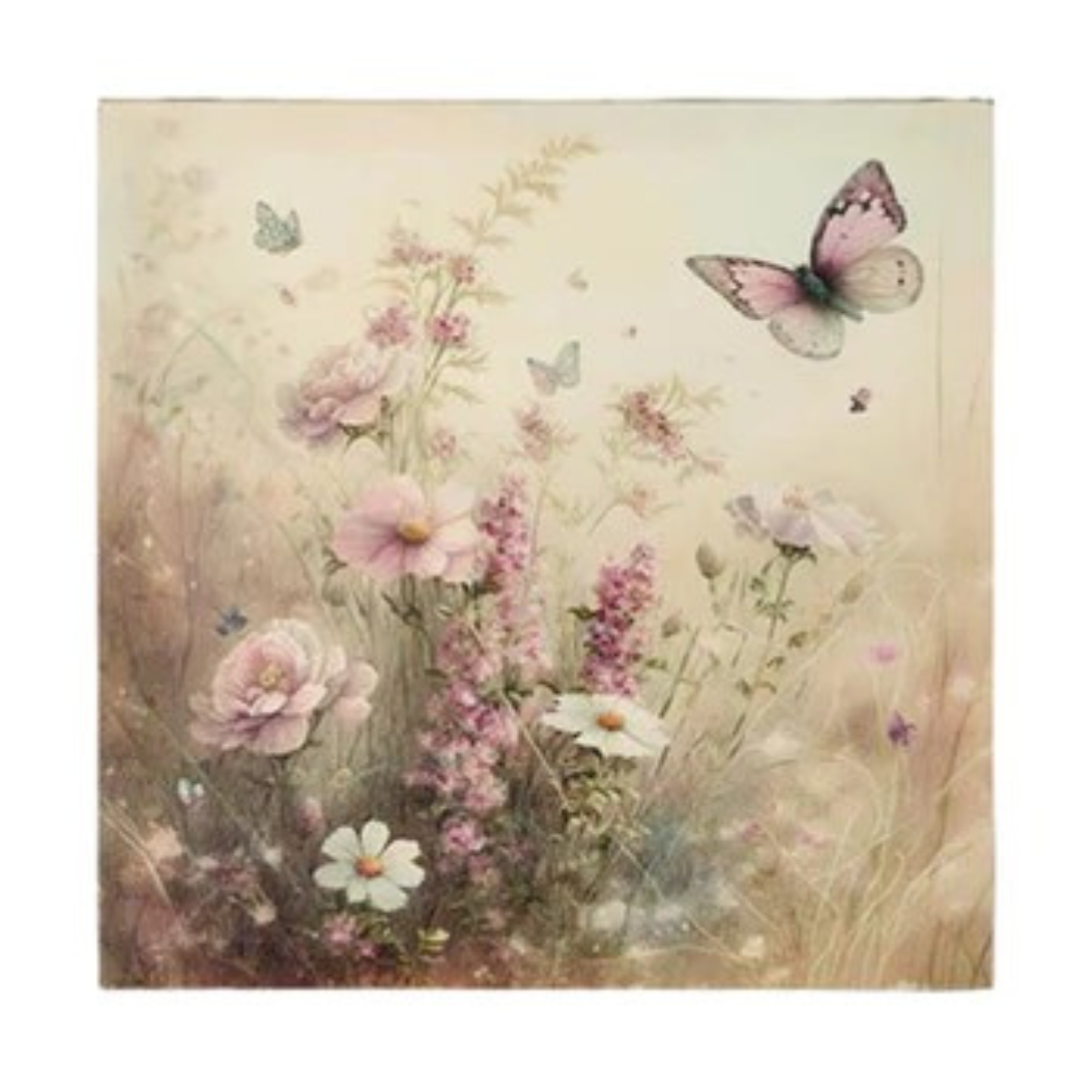 Quadro con fiori e farfalle variante 2